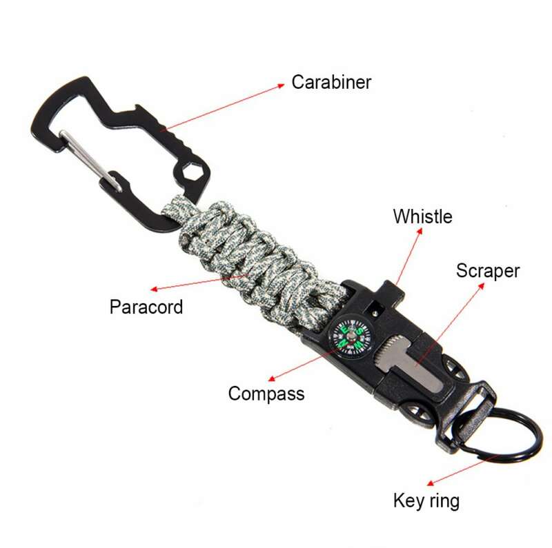 8-in-1 EDC Outdoor Paracord black